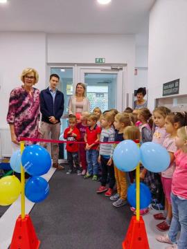 Ravnateljica Vrtca Laško Jerica Laznik Mokotar, župan Marko Šantej in direktorica občinske uprave Danijela Bevk Knez